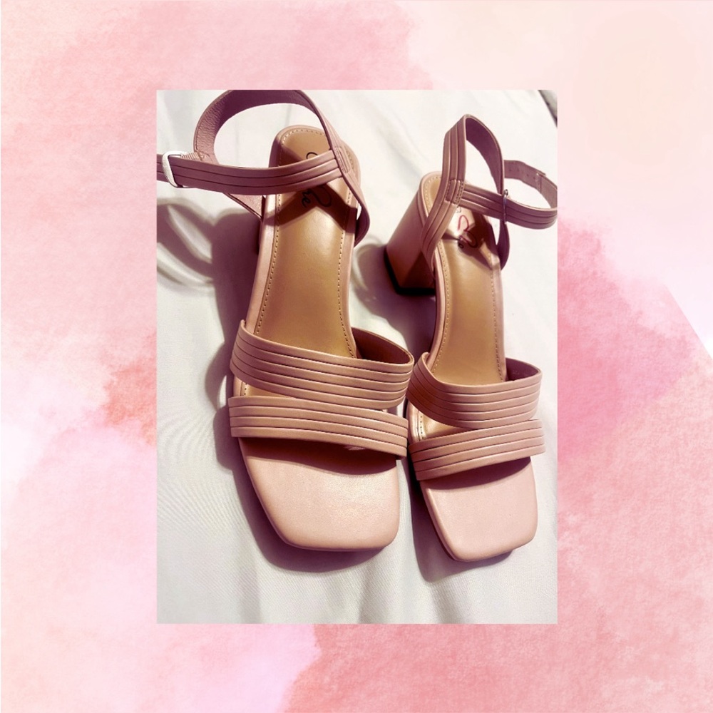 Amore Pink Leather Heels - Brand New, Never Worn